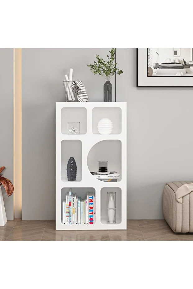 Bohem Kitaplık 90 Cm Mebran - Beyaz